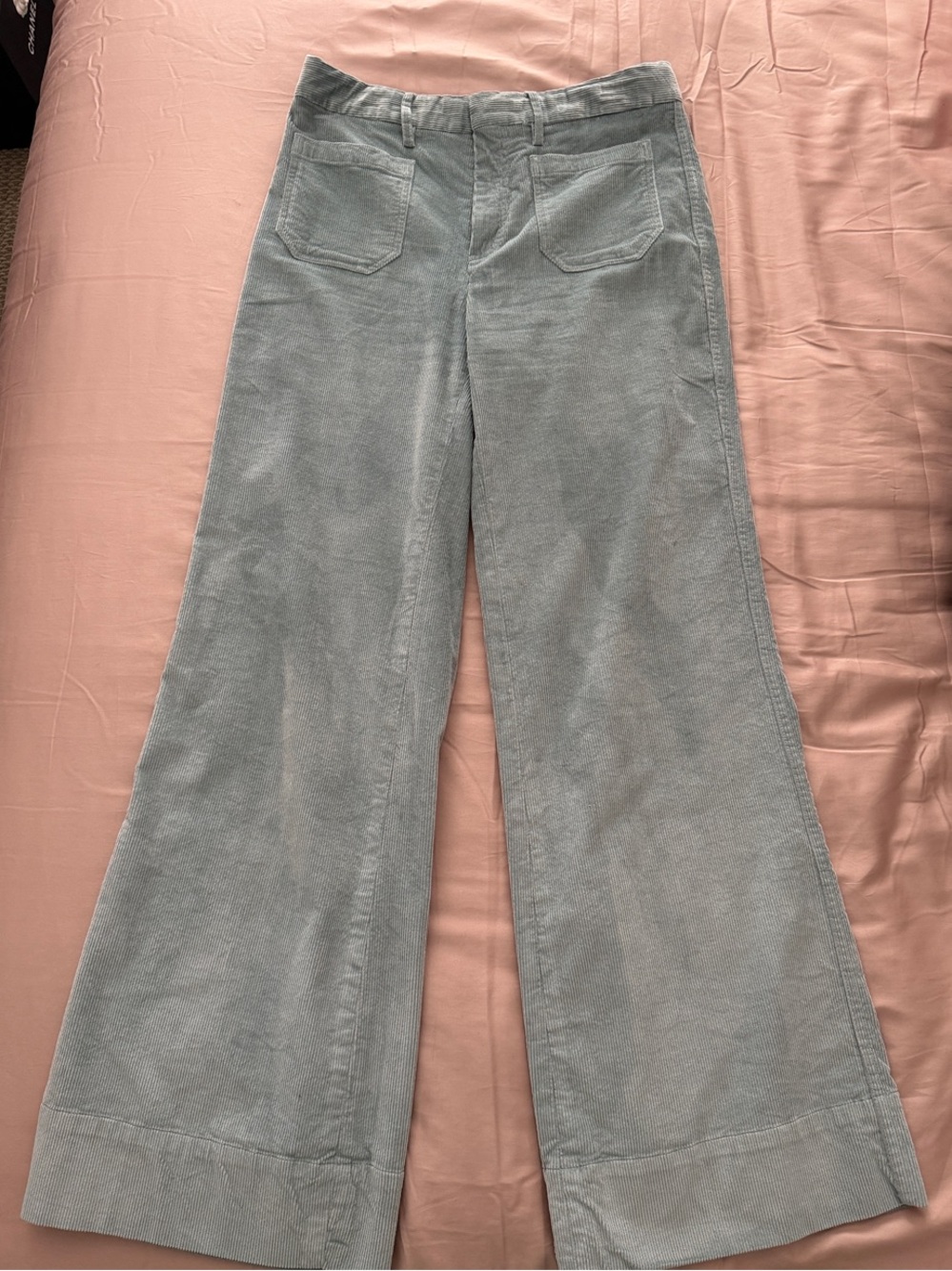 Vineyard Vines- High-Waist Wide Leg Corduroy Pants - Light Blue